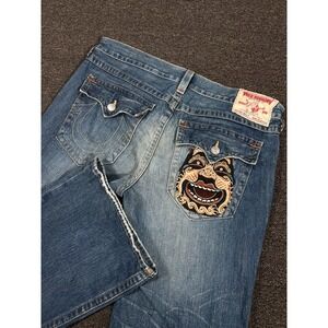 Vintage True Religion Billy Jeans Men 38x34 (Fits 41x35) Embroidered Hip Hop USA